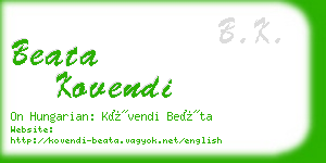 beata kovendi business card